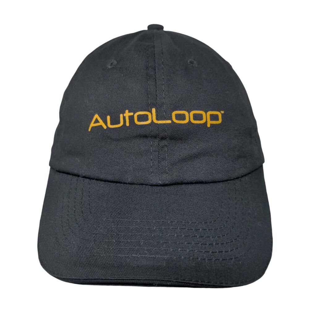 AutoLoop Strapback Hat Black One Size Adjustable 6 Panel BIC Graphic